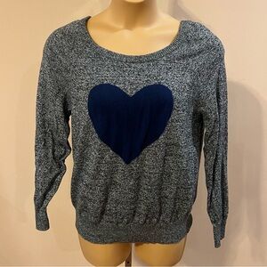 Torrid Gray Navy Heart Sweater size large SW7